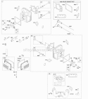 Cylinder Head Exhaust System Gasket Set-Valve Valves Diagram and Parts List for 44P977-0110-G5  Briggs and Stratton Engine